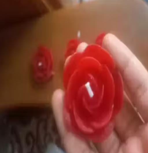 100% Pure Soy Wax|10 PCS | Scnted Candles| Red Colour| Rose Scented| Floating Rose & Pillar