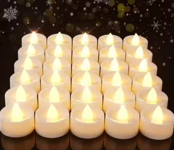 24 Pcs Acrylic Flameless & Smokeless Decorative Candles Tea Light Perfect for Gifts Decoration,home decor (5 cm)