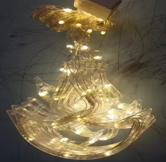 Warm White Diya/Diwali Light Curtain, 8 Flashing Modes,2.5 Meters