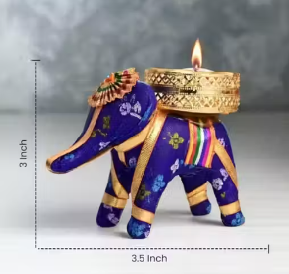 Priscilla Set of 5 Elephant Tea Light/Candle Holder for Decoration/5P