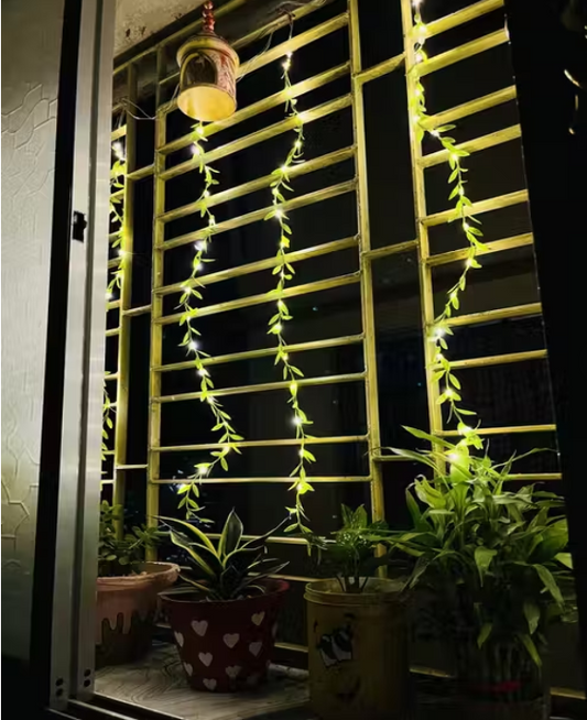 Artificial Leaf Curtain LED String Light, 200 LEDs, 8 Modes| Festival decoration light| Diwali light