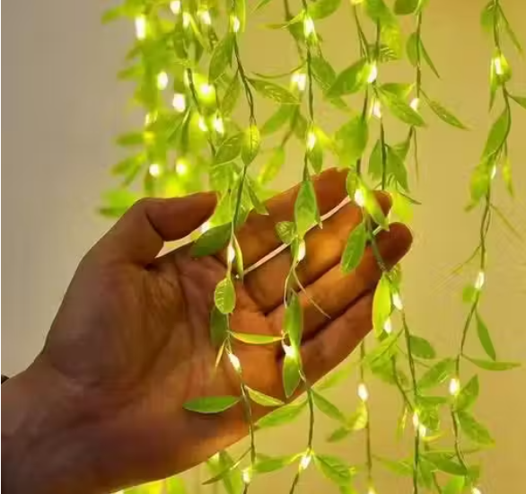 Artificial Leaf Curtain LED String Light, 200 LEDs, 8 Modes| Festival decoration light| Diwali light