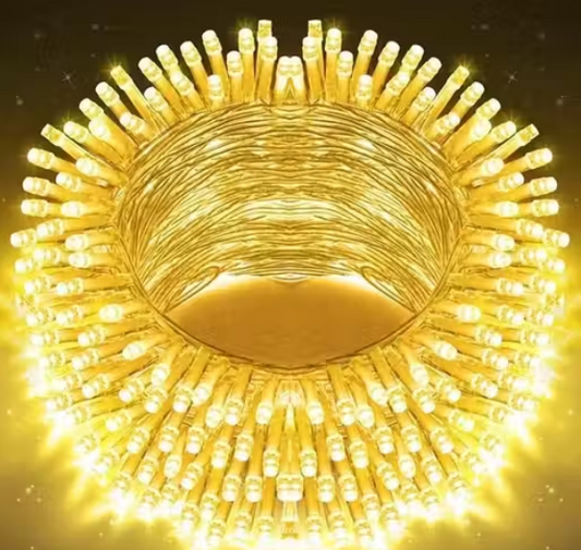 11 Meter 40 LED Diwali Decorative Yellow Led String Light | 36 Feet Yellow Color Christmas Still Led Ladi String Tuni Rice Light for Home Decor, Christmas, Diwali and Festive Decoration
