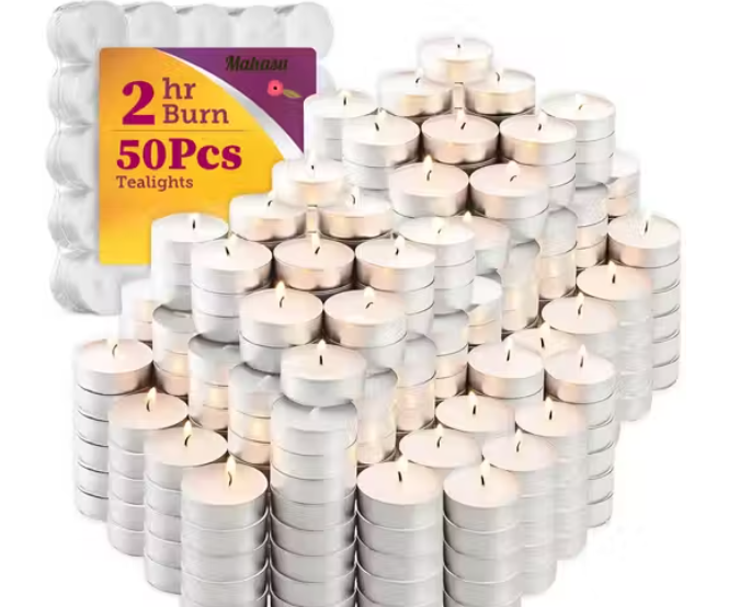 Premium Tea-Light Candles (Set of 20) Burning 3hr | Non Toxic Smokeless & Wax Free Tea Light Candles Perfect for | Long Lasting (Copy)