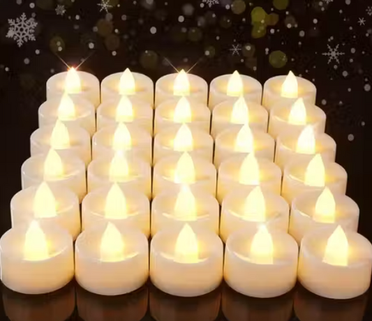 24 Pcs Acrylic Flameless & Smokeless Decorative Candles Tea Light Perfect for Gifts Decoration,home decor (5 cm)