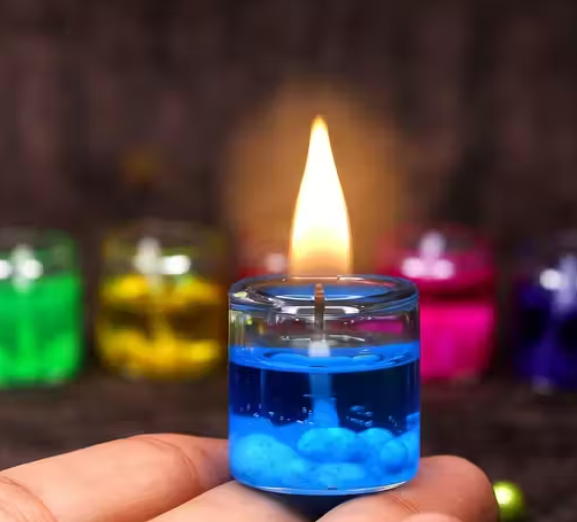 Multicolour Glass Jelly Gel Candles – Pack of 12 | Smokeless, Decorative Tealights for Diwali, Spa, Parties & Home Décor