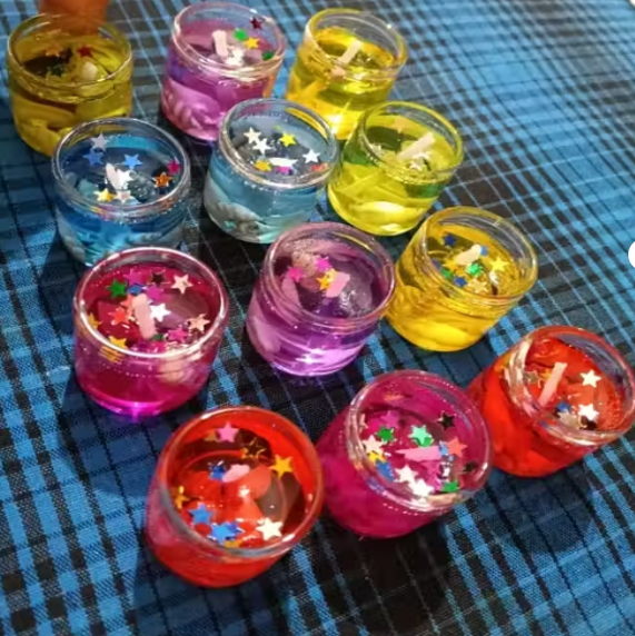 Multicolour Glass Jelly Gel Candles – Pack of 12 | Smokeless, Decorative Tealights for Diwali, Spa, Parties & Home Décor