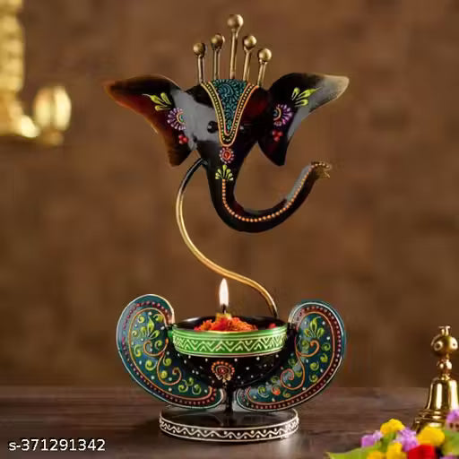 Ganesha Ji / Iron Table Decorative showpiece Tealight Candle Holder / Diya Holder